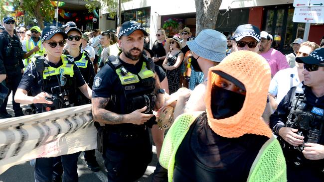 The march was hijacked just before 2pm. Picture: Andrew Henshaw