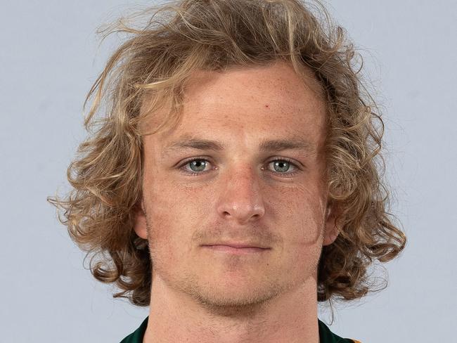 SYDNEY, AUSTRALIA - SEPTEMBER 21: Joe Powell poses during the Australian Wallabies rugby team headshots session on September 21, 2020 in Sydney, Australia. (Photo by Mark Metcalfe/Getty Images)