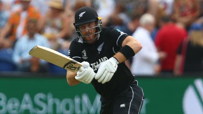 Martin Guptill in action as New Zealand chase down Sri Lanka to win their opening World Cup encounter. Picture: Geoff Caddick// AFP