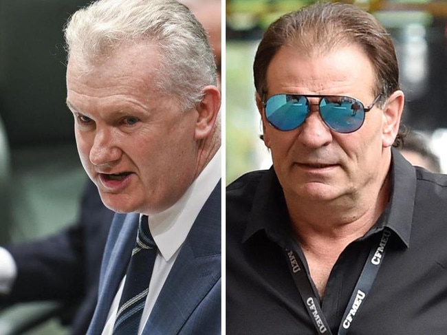 Workplace Minister Tony Burke and former CFMEU Victorian boss John Setka. Picture: NewsWire