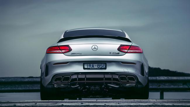 The Mercedes-AMG C63 S Coupe V8 model has a 4.0-litre, twin-turbo layout.