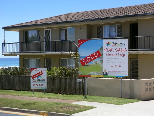 The Mermaid Beach property in 2014, before the Smith redevelopment. Picture: Jono Searle.