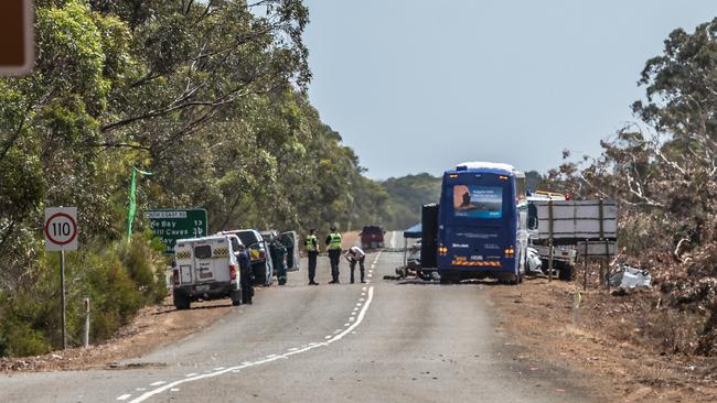 A driver whose car collided with a SeaLink charter bus has been killed. Picture: Sean McGowan