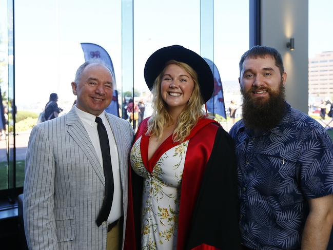 UTAS Graduations - Tasmanian School of Business and Economics and Graduate Research graduates are pictured before the ceremony. (L-R) Andrew, Mary and Ben McKay. Picture: MATT THOMPSON