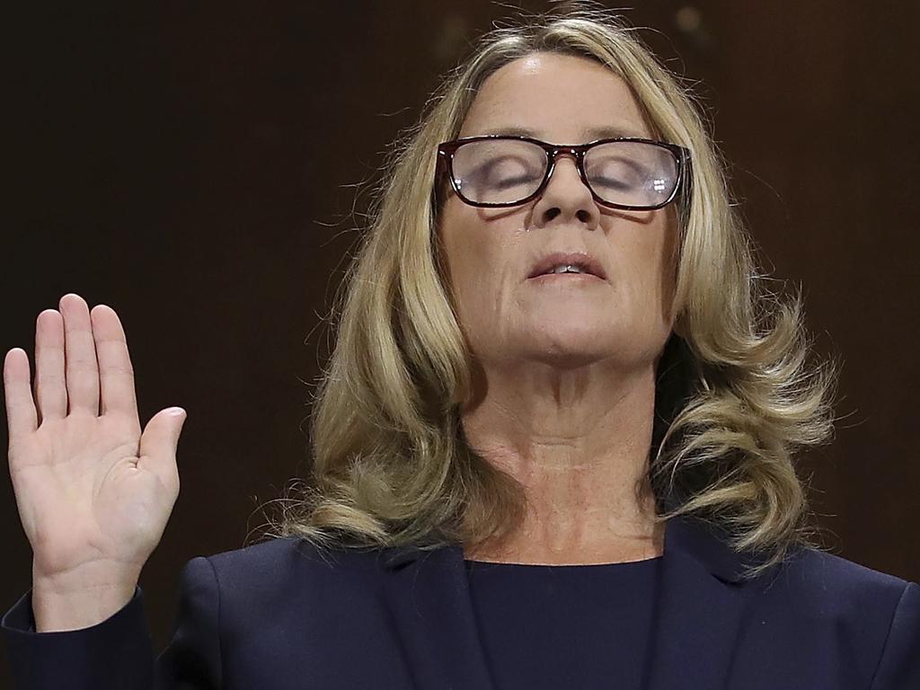 Christine Blasey Ford told the Senate committee that she was terrified to speak about her alleged sexual assault in public. Picture: AP