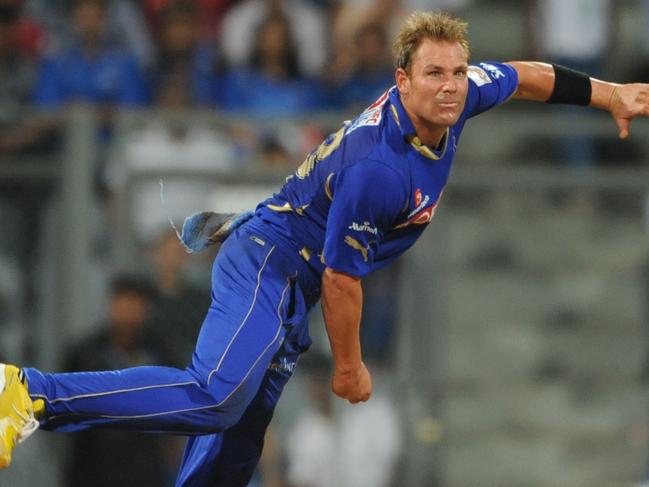 Shane Warne when he was Rajasthan Royals captain. Picture: AFP/Indranil Mukherjee