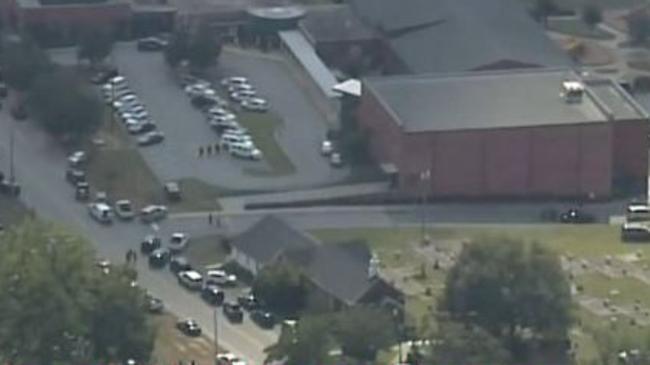 Three people were injured in a shooting at a South Carolina school. Picture: Twitter/CBS News