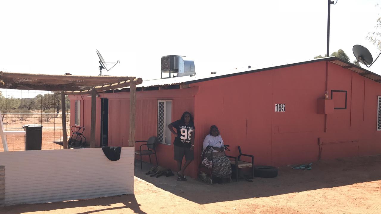 Enid Young (seated) at Santa Teresa in the Northern Territory. Source: Grata Fund