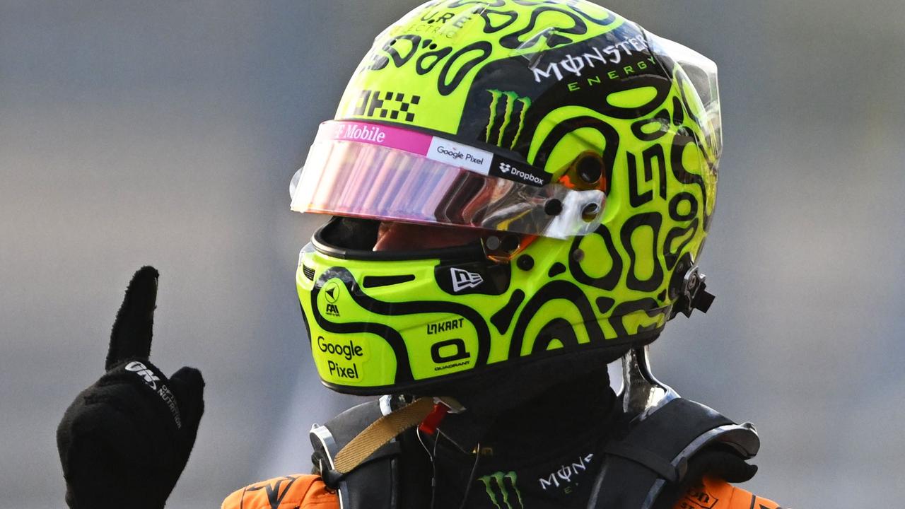 AUSTIN, TEXAS - OCTOBER 19: Pole position qualifier Lando Norris of Great Britain and McLaren celebrates in parc ferme during qualifying ahead of the F1 Grand Prix of United States at Circuit of The Americas on October 19, 2024 in Austin, Texas. Rudy Carezzevoli/Getty Images/AFP (Photo by Rudy Carezzevoli / GETTY IMAGES NORTH AMERICA / Getty Images via AFP)