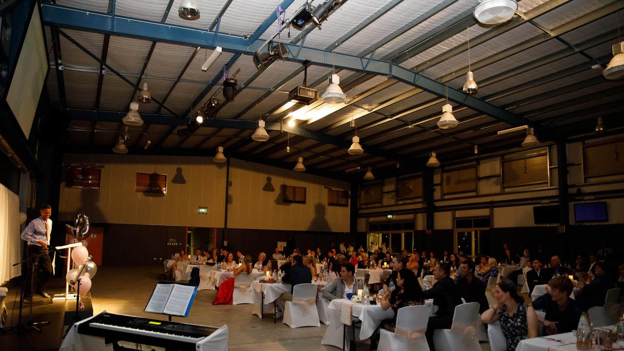 Mr Barry Seebaran giving the teacher's speech at the 2020 Dalby Christian College Formal. Picture: Susan Jacobs Photography