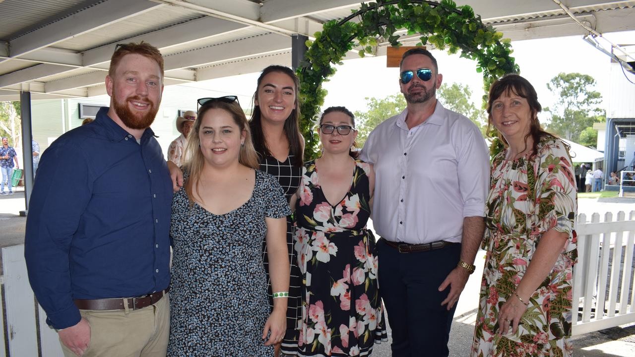 Craig, Teagan, Hannah, Liz and Chris Whalley and Christine King at the St Patrick’s Day races in Rockhampton on March 12, 2022. Picture: Aden Stokes