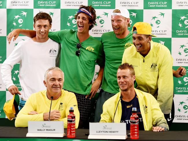 Sam Groth with the Davis Cup team.