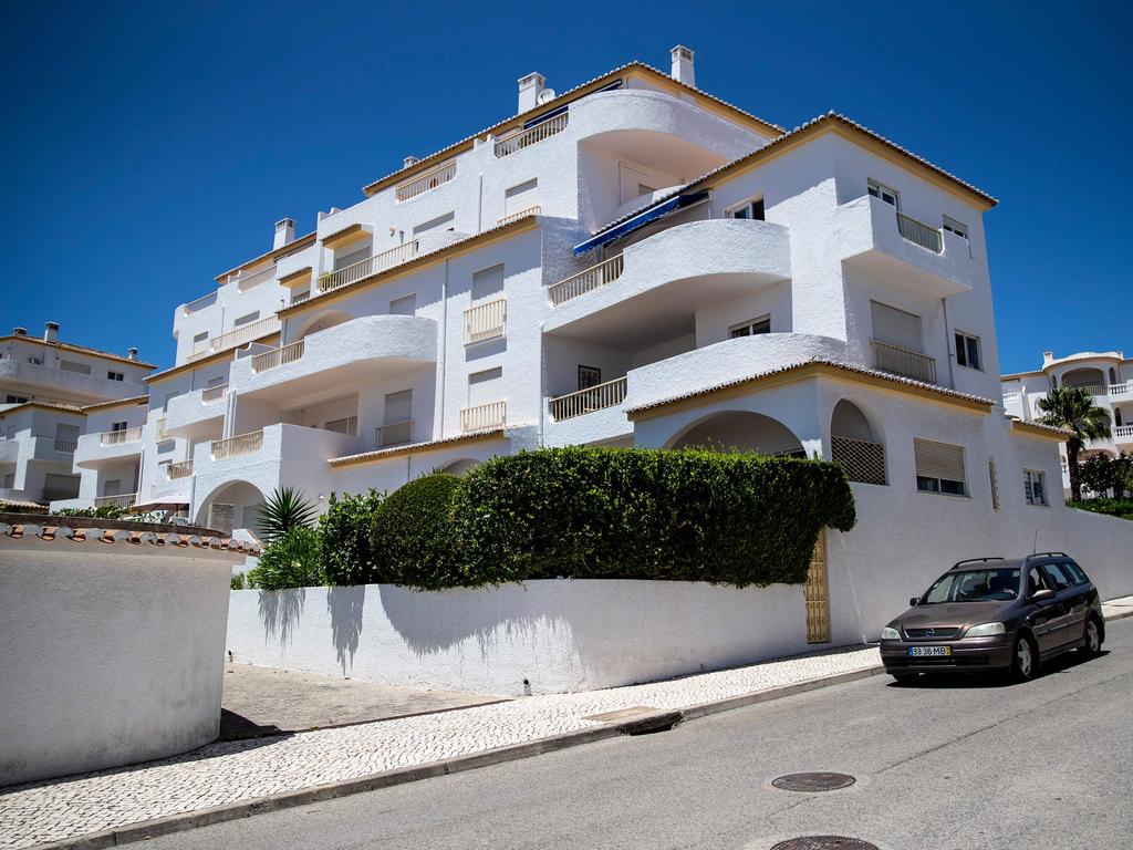 This is the accommodation in Praia da Luz, Portugal, where Maddie disappeared. Picture: Carlos Costa/AFP