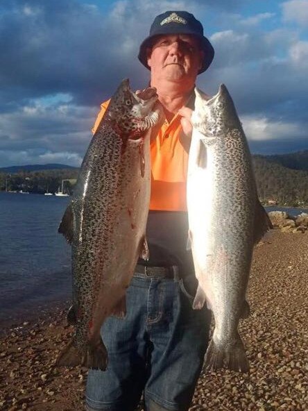 Rodney Direen caught these salmon in the Huon River. Photo: Supplied