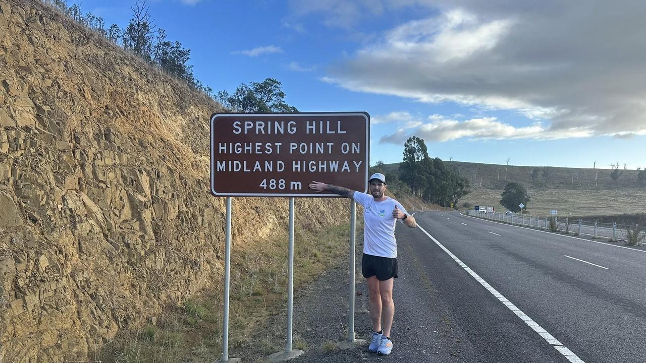 Matt Duggan on the road for Matt's Marathon Mission- running 12 marathons over 12 days to raise money and awareness for bowel cancer. Picture: Facebook