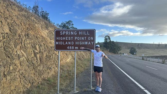 Matt Duggan on the road for Matt's Marathon Mission- running 12 marathons over 12 days to raise money and awareness for bowel cancer. Picture: Facebook
