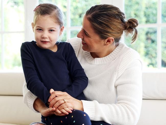 DAILY TELEGRAPH. MAY 1, 2025. Pictured is Brie Sutton and her daughter Layla 4, who has Dravet Syndrome, which is severe epilepsy. As of May 1 the PBS will list a treatment for Dravet Syndrome. Picture: Tim Hunter.