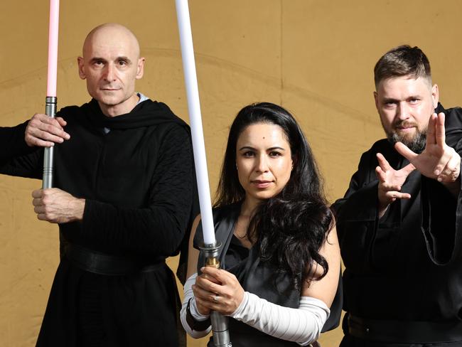 Anaesthetist Dr Vesselin Petkov, and colleagues Sophiya Ogrodzinski and Martin Ogrodzinski enjoy dressing up in Star Wars character and role play for Star Wars Day, May 4. Picture: Brendan Radke