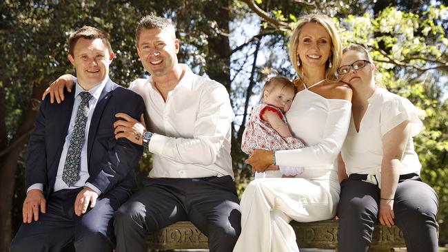 Kevin Corcoran (L to R), Michael Clarke, Emily Caska holding Mary Smith, and Bridie Louden. Picture: Sam Ruttyn