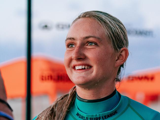 Sierra Kerr of Australia surfs in Heat 2 of the Round of 32 at the Boost Mobile Gold Coast Pro on May 10, 2023 at Gold Coast, Queensland, Australia. (Photo by Andrew Shield/World Surf League)