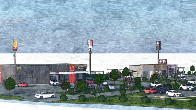 Artist impression of a proposed fast food hub at Coomera's Foxwell Road.