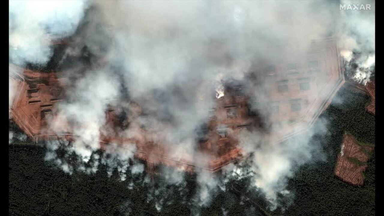 Satellite Imagery Shows Before and After of Ukrainian Strike on Russian Facility