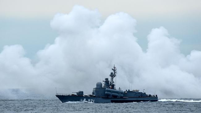 A Russian rocket boat takes part in the 'Vostok-2022' military exercises at the Peter the Great Gulf of the Sea of Japan. Picture: AFP.