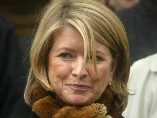 Martha Stewart leaves Manhattan Federal Court after guilty verdicts in her federal stock fraud trial in New York in March 2004. Picture: AP