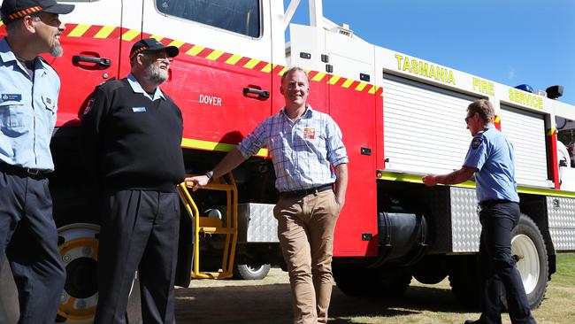 Premier Will Hodgman at a Thank you event for fireys in relation to bushfires over summer in Southern Tasmania. Picture: NIKKI DAVIS-JONES