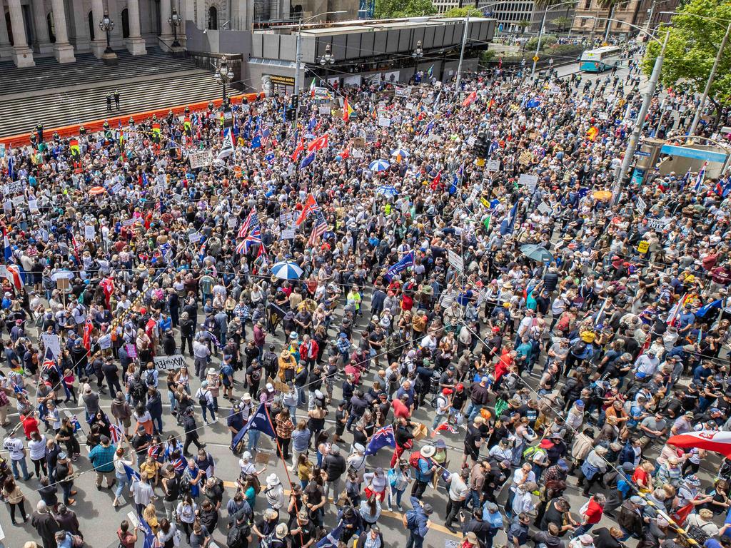 The massive crowd in Melbourne. Picture: Jason Edwards
