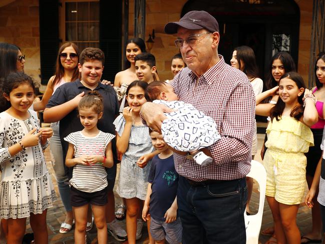 Obeid meeting his newest grandchild – born while the former powerbroker was in jail. Picture: Sam Ruttyn