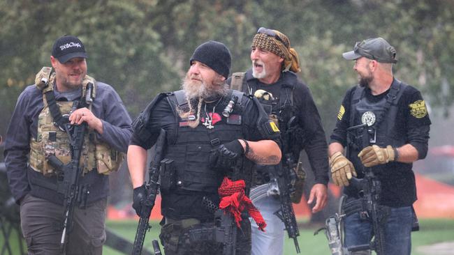 Gun rights activists hold their annual rally outside the Michigan state capital building in Lansing on Thursday. Picture: AFP