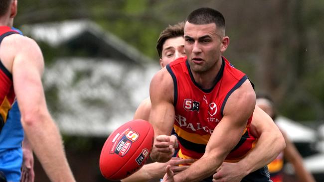 SANFL Sturt v Adelaide - In the third quarter, Josh Rachele playing for Crows SANFL side after being controversially dropped for the AFL game against Sydney. 24 August 2024. Picture: Dean Martin