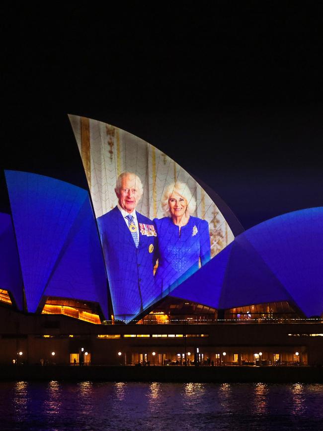 Images were displayed on the sails from 8pm to midnight. (Photo by Chris Jackson/Getty Images)