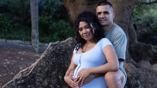 Jayden Nikorima and his partner Christa.