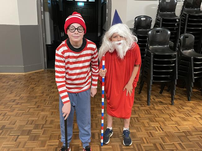 St Kilian's Primary School students Henry Connolly and Isaac Manley dressed up for Book Week. Picture: Gianni Francis.