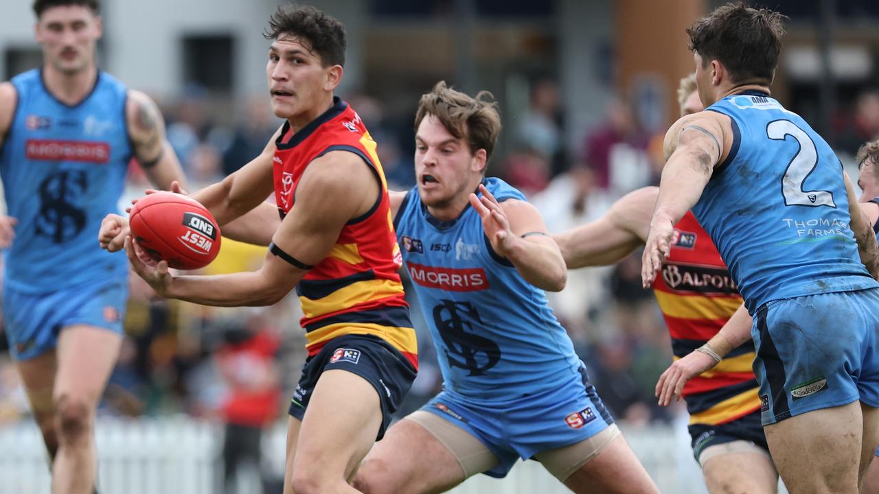 Stephen Tahana in action for the Crows. Picture: David Mariuz