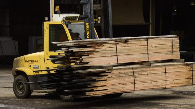 Australian Sustainable Hardwoods mill at Heyfield. Picture: Dannika Bonser