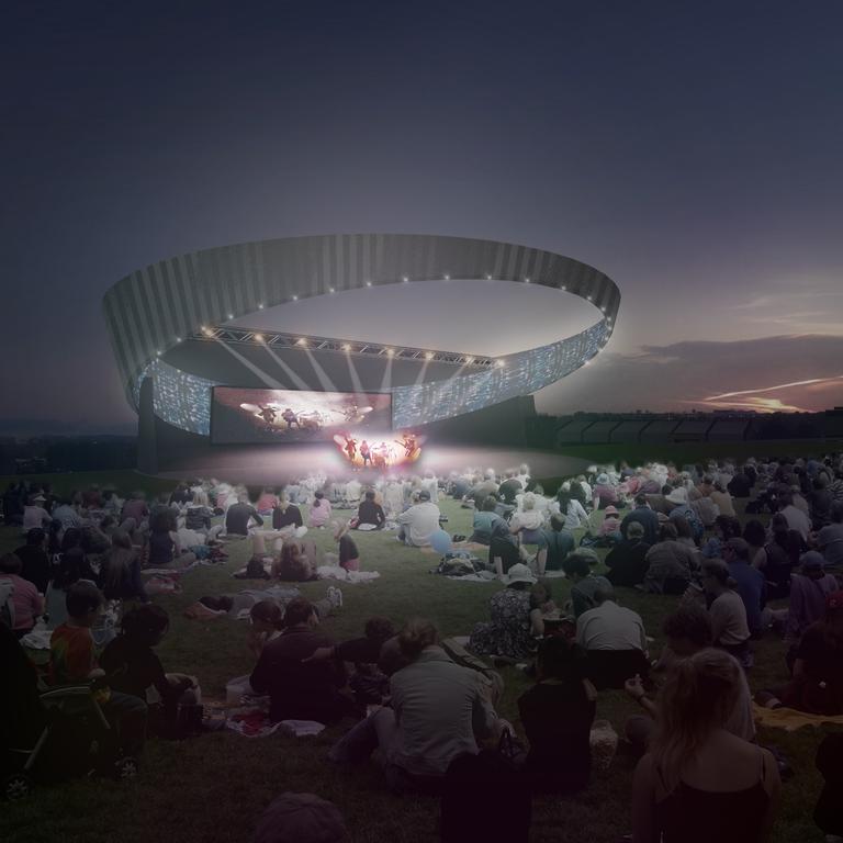 The outdoor stage at Mona’s proposed $400 million hotel. Picture: SUPPLIED