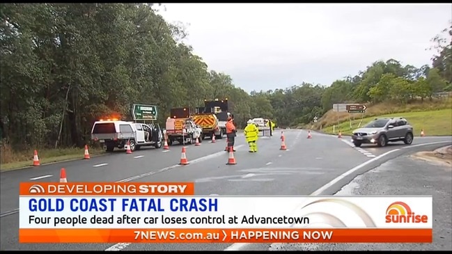 Four killed in horror Gold Coast crash (Sunrise)