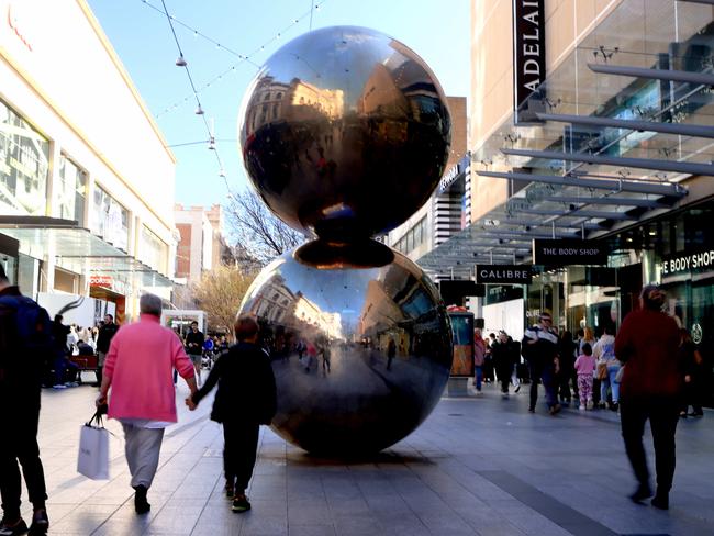 ADELAIDE, AUSTRALIA - NewsWire Photos 14, July, 2023: ADELAIDE GENERICS  - The Malls Balls in Rundle Mall.. Picture: NCA NewsWire / Kelly Barnes