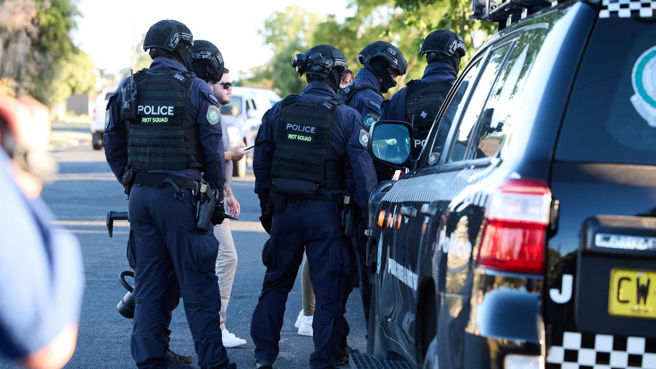 There was no missing the convoy of black NSW Police 4WDs as they rolled through Moree. Picture: David Swift