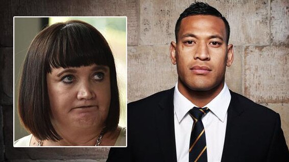 Raelene Castle and Israel Folau.