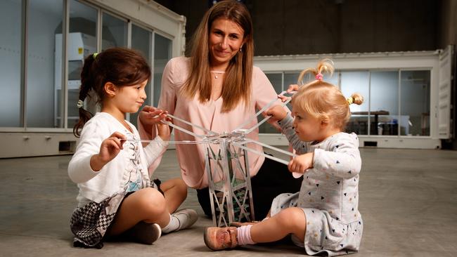 Rocket scientist Flavia Tata Nardini with her children. Picture: Matt Turner