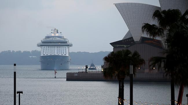 Royal Caribbean Cruises’ Ovation of the Seas docks in Sydney. Picture: Jane Dempster