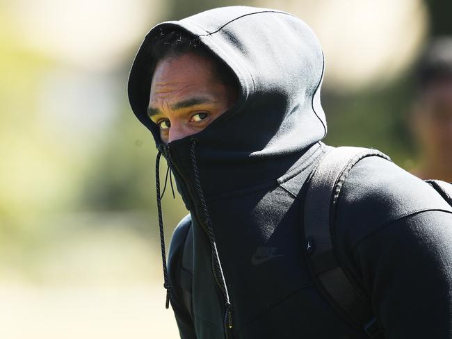 Martin Tapau during Manly training. Picture. Phil Hillyard