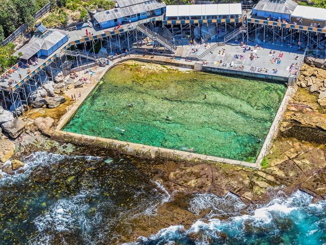 Aerial view of Wylie's Baths in Coogee.