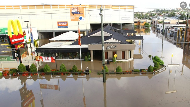 Milton Maccas has reopened, better than ever. File photo, 2015 floods.