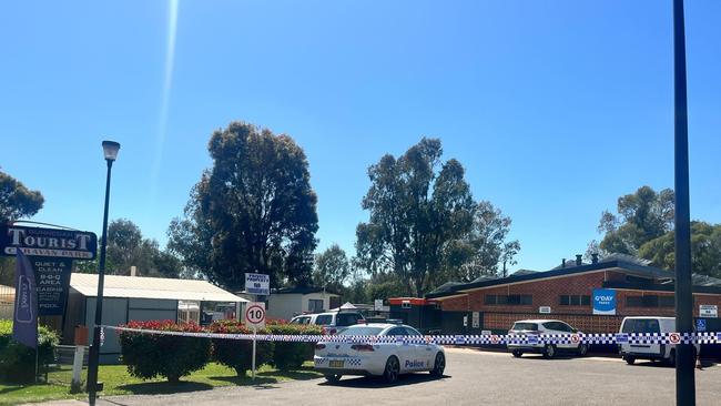 Police were called to a caravan park at Gunnedah. Picture: 9News