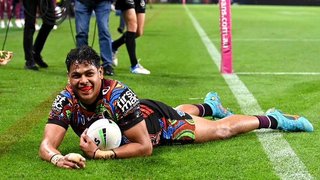 Selwyn Cobbo of the Broncos. (Photo by Bradley Kanaris/Getty Images)